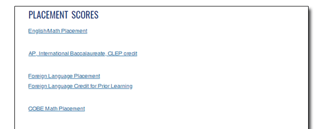 placement scores